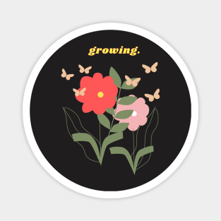 Growing floral nature pastel color aesthetic Magnet